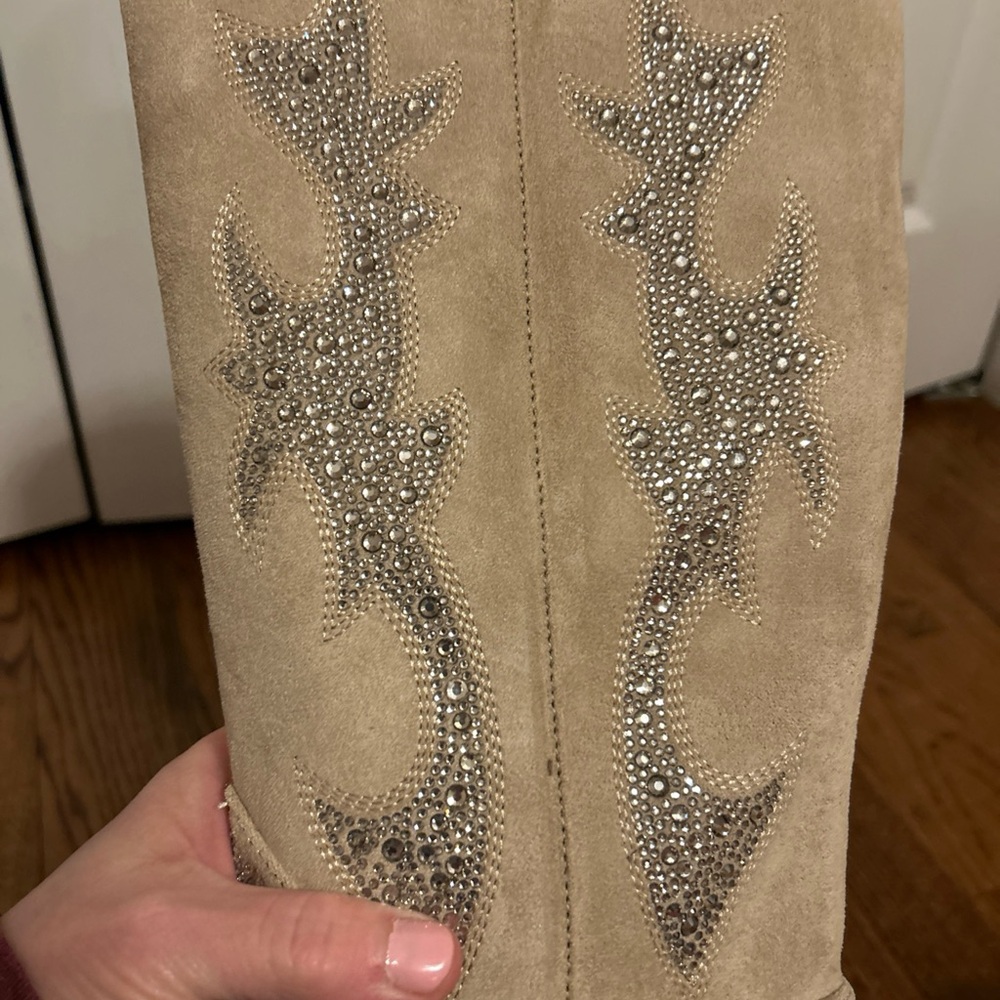 Madden NYC Tall Rhinestone Cowboy Boots Size 8 New with Tags - Picture 4 of 4